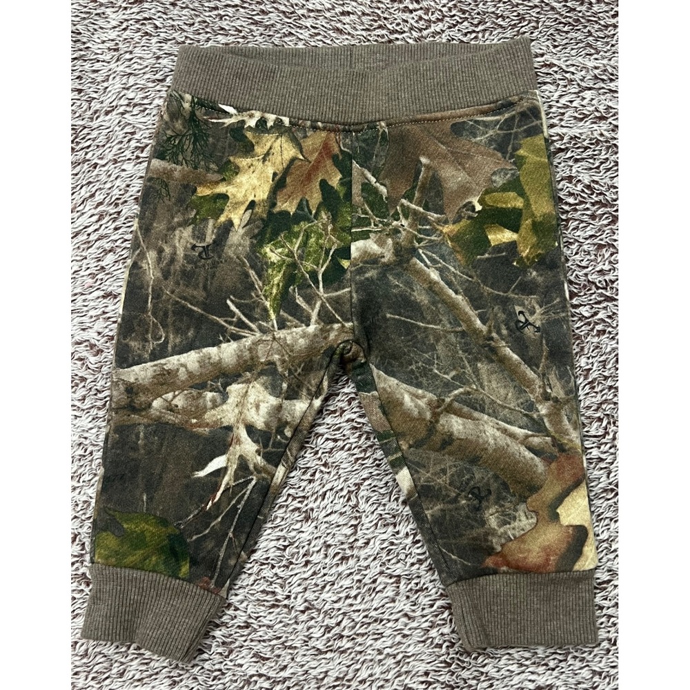 Bass Pro Shops Baby 9M Camo Jogger Sweatpants Real Tree Woodland Fleece Pants